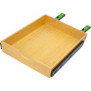 MinBoo Bamboo Pull Out Drawers for Cabinets 14" W x 21" D,Gliding Soft Close Shelves for Kitchen, Pantry, and Storage Organization,Pull Out Cabinet Drawer, Cabinet Drawers Slide Out
