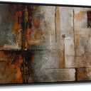 YDYSUNE Large Framed Abstract Wall Art Brown Subtle Textured Canvas Picture & Painting | Ready to Hang Artwork Decor for Living Room, Bedroom Decoration Easy to Hang 24×48 INCHES