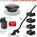 X-Protector Multi-Surface Furniture Sliders & Furniture Lifter Tool Set - 4 PCS 5" Sliders for Furniture with Furniture Jack. Move Your Furniture Easily with Furniture Movers for Hard Floors & Carpets