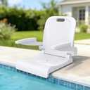 East Oak Pool Chairs for in Pool with Armrests, Foldable Outdoor Chair with Handle and Drainage Hole, Portable Pool Side Chairs for Camping, Tailgating, Fishing, Boats, Beach (White, 1 Pack)