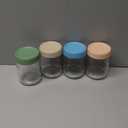 DRKIO 16 Oz Overnight Oats Containers with Lids - 4 Pack Glass Storage Jars with Airtight Lids Wide Mouth Mason Food Jars Great for Meal Prep Salad Chia Pudding Snacks Yogurt Sugar Spice Cereal