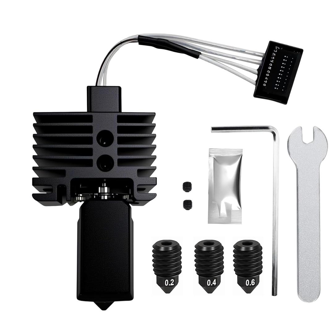 Hotend Complete Kit for Bambu Labs P1P P1S 3D Printer,Full Assembly Hot End Print with Thermistor,Ceramic Heater, 0.2/0.4/0.6mm Nozzle, Silicone Sock, Heating Block (Not for X1 Series)