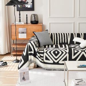 HANDONTIME Boho Sofa Covers for Dogs Black Couch Sofa Covers for 3 Cushion Couch Sofa Beige Chenille Sofa Slipcover Washable Sectional l Shaped Covers Pets Protector Furniture Covers, 71" X150" HANDONTIME Boho Sofa Covers for Dogs Black Couch Sofa Covers for 3 Cushion Couch Sofa Beige Chenille Sofa Slipcover Washable Sectional l Shaped Covers Pets Protector Furniture Covers, 71" X150"