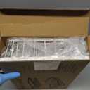 White 2 Tier Large Fruit Basket for Kitchen Counter with 2 Banana Hangers, Metal Fruit Bowl for Onion Vegetable Bread Snack, Countertop Organizer  14.5" W x 9.5" D