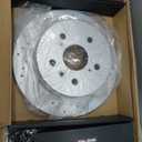 MOTOREVO Front Brake Rotors Kit for Camry [2007-2017] High-Carbon Alloy Drilled & Slotted Brake Pads and Rotors Kit | Tailored Ventilation Enhanced Braking Performance|GEOMET Coated App Universal