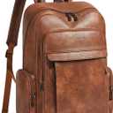Shrrie Leather Laptop Backpack for Women with 17 inch Vegan Leather Computer Backpack Purse for Travel College Work