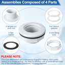 Replacement for Hayward SP1023 1-1/2-Inch FIP Inlet Return Fitting with Locknut and Gasket for Above Ground or Inground Pool Return Hose Fitting, Above Ground Pool Vinyl Fiberglass Accessories-2 Pack