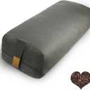 Organic Buckwheat Bolster (24X10.5X5.5 in) Supportive Rectangular Meditation Pillow 100% Cotton Cover Yoga Pillow