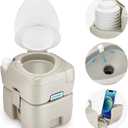 Kohree Portable Toilet for Camping 5.3 Gal: 20L Cassette Toilet Porta Potty for Adults with Diagonal Elongated Bowl Seat - Leakproof Bellows Flush Pump, Large Capacity Camping Toilet for RV Trailer