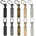 SINCCO 10 Pcs Zipper Pull Replacement, Universal Zipper Pull Tab Fixer Metal Zipper Head Handle Mend Repair Kit for Jacket Purse Backpack Luggage Boot, Multicolor