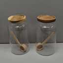 2 PCS Large Glass Jar with Airtight Lid, Glass Food Storage Jars for Tea,Spice,Cereal, Egg,Flour,Coffee and More(98 FL OZ/2800 ml)