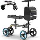 Premium Knee Scooter Foldable & Steerable Knee Walker, Dual Brakes, New Band Brake, Comfort Knee Pad for Foot Surgery, Broken Foot & Ankle Injury Recovery, Compact Crutch Alternative(Black)