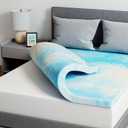 Novilla Queen Memory Foam Mattress Topper 2 Inch, Cooling Gel Infused, Ventilated Pressure Relief Pad, Soft Comfort for Sofa, RV, Camper, Dorm Room
