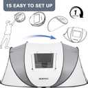 Pop Up Camping Tent, 2/4/6 Person Instant Tent Waterproof PU4500mm, Spacious Ventilated Camping Tent with Front Porch, Quick Setup Lightweight Portable for Outdoor Camping Hiking Beach