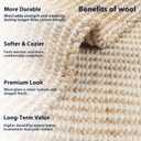 8x10 feet Natural Jute & Wool Area Rug, Handwoven Mini Check Natural Fiber Rug with 4" Border, Neutral Boho Farmhouse Rug for Living Room,Dining Room,Bedroom | 0.6" Pile (8' x 10')