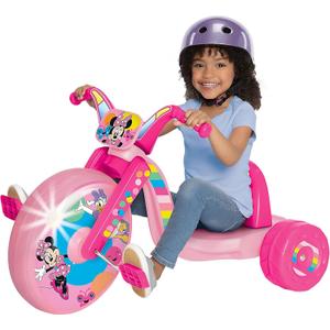 Minnie Mouse Ride-On 15" Fly Wheels Cruiser Tricycle Bike, Trike Has Built-In Light on Both Sides of Big Wheel, Ages 3-7, for Kids 41-44 Tall - 70 lbs. Weight Limit