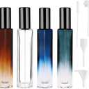4-Pack Glass Perfume Spray Bottles - Refillable Travel Size Perfume Atomizer, Portable Leak-Proof Cologne Sprayer Kit with Funnel & Pipette for Toiletries Accessories
