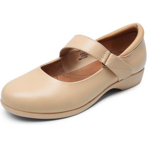 DREAM PAIRS Womens Ballet Mary Jane Flats, Comfortable Business Office Dress Shoes for Women Dressy and Work with Ankle Strap (8.5, Nude)