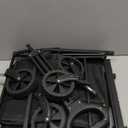 PASAMIC Collapsible Wagon 220 lbs, Heavy Duty Wagon Carts Foldable, Portable Wagons for Groceries, Beach Cart with All-Terrain Wheels & Drink Holders, Utility Wagon for Shopping, Sports, Camping,Black