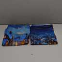 Blue Happy Winter Throw Pillow Covers 18x18 inch Set of 2 Christmas Pillow Case Cushion Cover for Home Sofa Couch Living Room Car Decor