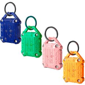 Dovick- Waterproof Airtag Keychain Holder Case,Screw Full Cover Compatible with Apple Air Tag Tracker Key Ring (Mix 4 Pack)