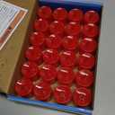 LANKER 24 Pack Flameless Led Tea Lights Candles, Flickering Red Battery Operated Electronic Fake Candles, Decorations for Wedding, Party, Christmas, Halloween (Red)