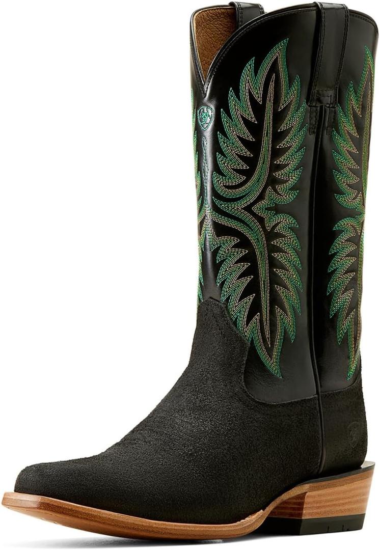 ARIAT Men's Futurity Rider Cowboy Boot, Black/ Smokey Roughout, 9 Wide