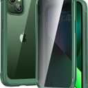 Diaclara Designed for iPhone 13 Case, Full Body Rugged with Built-in Touch Sensitive Anti-Scratch Privacy Screen Protector, Soft TPU Bumper Case for iPhone 13 6.1" (Green)