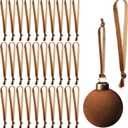 Brown Christmas Ornament Hangers 12" Velvet Christmas Tree Ribbon Hanging Strings Ornament Strap Loops Velvet Ribbon Hangers for Garland Decoration