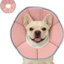 MAXFUT Dog Cone Collar,Soft Cone for Dogs to Stop Licking After Surgery,Non Inflatable Dog Donut Cone (Pink, M) 