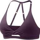 YEOREO Sports Bras for Women Open Back Workout Gym Bra Padded Medium Impact Yoga Tops with Ajustable Back Straps M