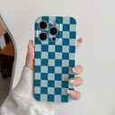 Akeivare for iPhone 14 Pro Max Case Cute Checkerboard Checkered Pattern Trendy Slim Fit TPU Silicone Aesthetic for Women Girl Shockproof Full Camera Protection Cover - Colorful