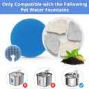 Stainless Steel Cat Water Fountain Filters, 10 Pack Replacement Filters Fit for Round 2L/67oz Automatic Pet Fountain, Filter with Triple Filtration System (10+10+10)