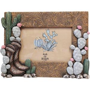 De Leon Collections Standing Landscape Photo Picture Frame, 6 x 4 Inch Polyresin, Turquoise on Leather De Leon Collections Standing Landscape Photo Picture Frame, 6 x 4 Inch Polyresin, Turquoise on Leather