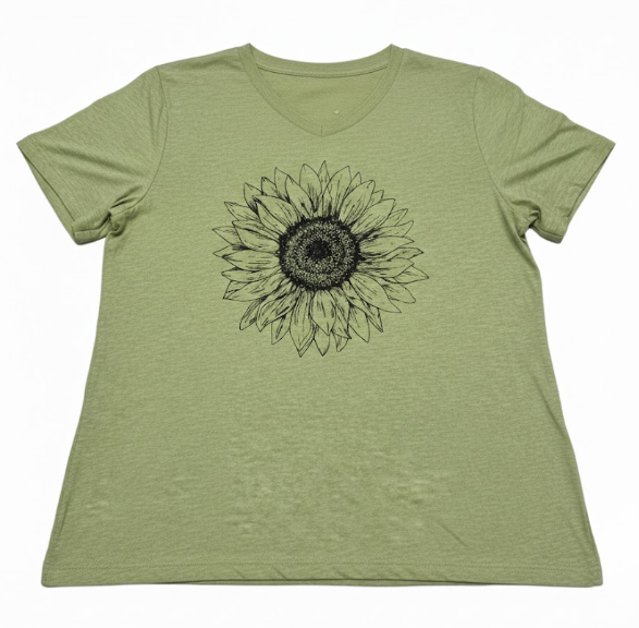 Women's Sunflowers T Shirt Summer Short Sleeve Cute Graphic Loose T-Shirts for Women Tops  Size XL