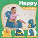 Potty Training Toilet Toddler Potty Chair Kids Boys Girls Dinosaur Animal Comfortable Potties Training Seat for Childrens Ages 1-3 Portable Baby Toilets with Lid Back Easy to Clean Potty Trainer,Blue