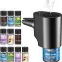 Car Air Freshener, 5 Scents, 10 Refills, Smart car Air Freshener for Vent Clips, Auto On/Off, Three Spray Modes, Car Fresheners Long Lasting (1 Pack)