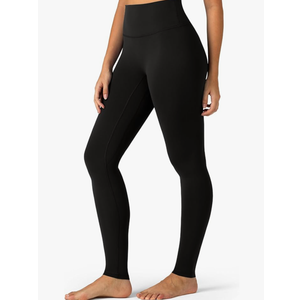 Colorfulkoala Dreamlux No Front Seam Leggings for Women 28" Inseam, High Waisted Buttery Soft Full Length Yoga Pants (XL, Black)