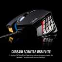 Corsair Scimitar RGB Elite Wired MOBA/MMO Gaming Mouse 18,000 DPI 17 Programmable Buttons iCUE Compatible PC, Mac, PS5, PS4, Xbox Black