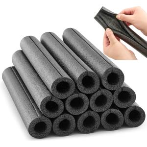 Amylove 12 Pcs 1 Feet Pipe Insulation Foam Tube Pool Noodles Insulating Water Pipe Swim Noodles Heat Preservation Pipes Covers for Tubing Outdoor Freeze Protection(Black,1 Inch)