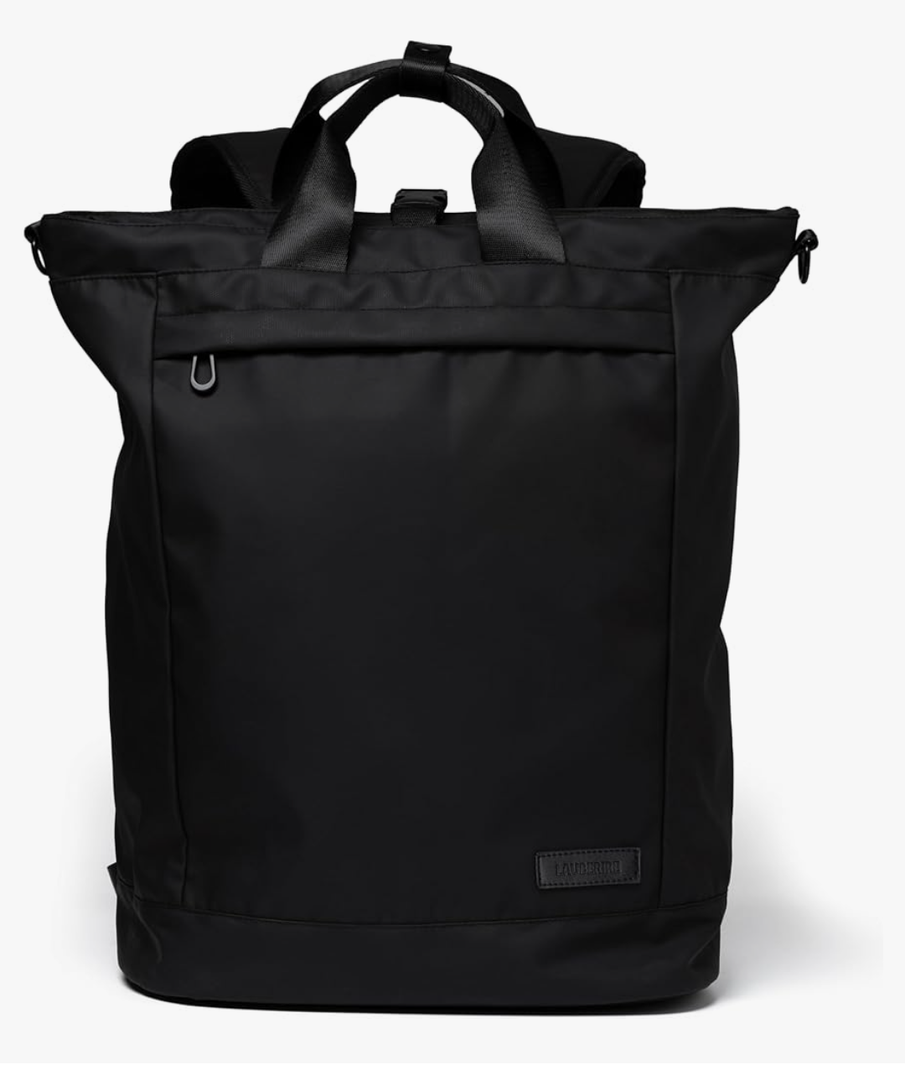 LAUBERIRE BOLD 3-WAY Convertible Totepack (Backpack, Tote Bag, 17” Laptop Bag), Multipurpose, Business, Casual, City Travel, Work, Office and Business Trip - Black, Large