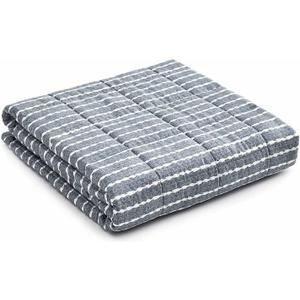 YnM Weighted Blanket, Oeko-Tex Certified Breathable Cotton Material with Premium Glass Beads (Blue White, 41''x60'' 7lbs), Suit for One Person(~60lb) Use on Twin Bed