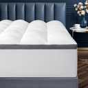 Memory Foam Mattress Topper King Size for Back Pain Relief, Extra Soft Pillow Top Mattress Pad,Breathable Mattress Cover for Fluffy Shredded Memory Foam Filled,78x80 in (White-2in)