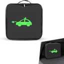 Car Tools Cable Bag, Waterproof Electric Vehicle Charging Cable Organizer Bag, Portable EV Charging Cable Bags, Storage & Organizer for Jumper Cables, Cords, Universal for Cars Trucks (Square) (1 PC# Square, Black)