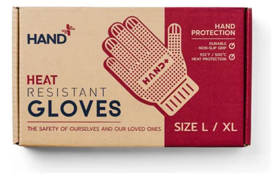 2Set Red+Blue Extreme Heat Resistant Oven Gloves Cooking Gloves for BBQ, Grilling, Baking, Cutting, Smoker Fireplace, Household Essentials