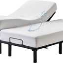 Kingnex Waterproof Split California King Mattress Protector for Adjustable Bed 2 Cali Twin XL 36x84 Soft Noiseless Jersey Fitted Matress Cover with Deep Pocket