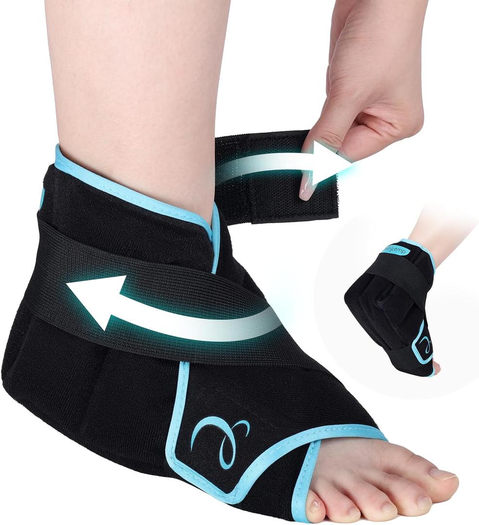 Comfytemp Ankle Ice Pack Wrap for Plantar Fasciitis Relief, Foot Support Brace for Sprain, Cold Bag for Injury, Achilles Tendonitis, Heel Spur, Swelling, Hot Cold Compress, Running Essentials - 1 Pack