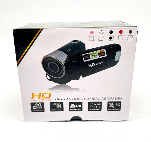HD 1080P Digital Video Camera Recorder - Max 16.0MP & 16X Zoom - Black