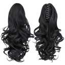 Black Ponytail Extension,14" Ponytail Claw Clip Hair Extensions Ponytail Short Curly Hair Ponytail Extension Natural Looking Synthetic Hairpiece for Women