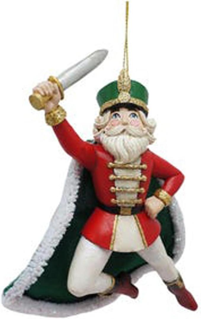 Kurt Adler Nutcracker Prince - 6 Inch Red/Green Resin and Polyester Christmas Tree Ornament